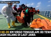 TRAGIS! Hari ke-20 KM Virgo Tenggelam: 80 Tewas, 55 Masih Hilang di Laut Jawa