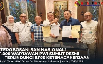 Baru Pertama di Indonesia: PWI Sumut Lindungi Seluruh Anggotanya dengan BPJS Ketenagakerjaan 5 Tahun