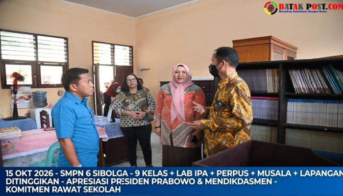 Bangkit Pascabencana! Wali Kota Sibolga Tinjau SMPN 6 yang Direvitalisasi Usai Banjir-Longsor 2025